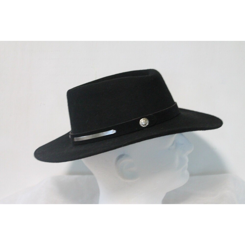 Western Express Inc. Black Felt Cowboy Hat Size 7-3/8